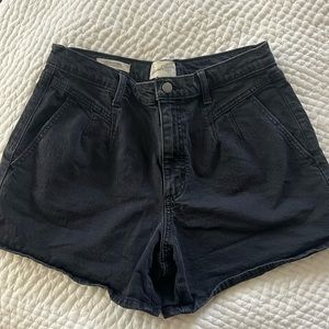 Black vintage wash universal threads high rise midi shorts